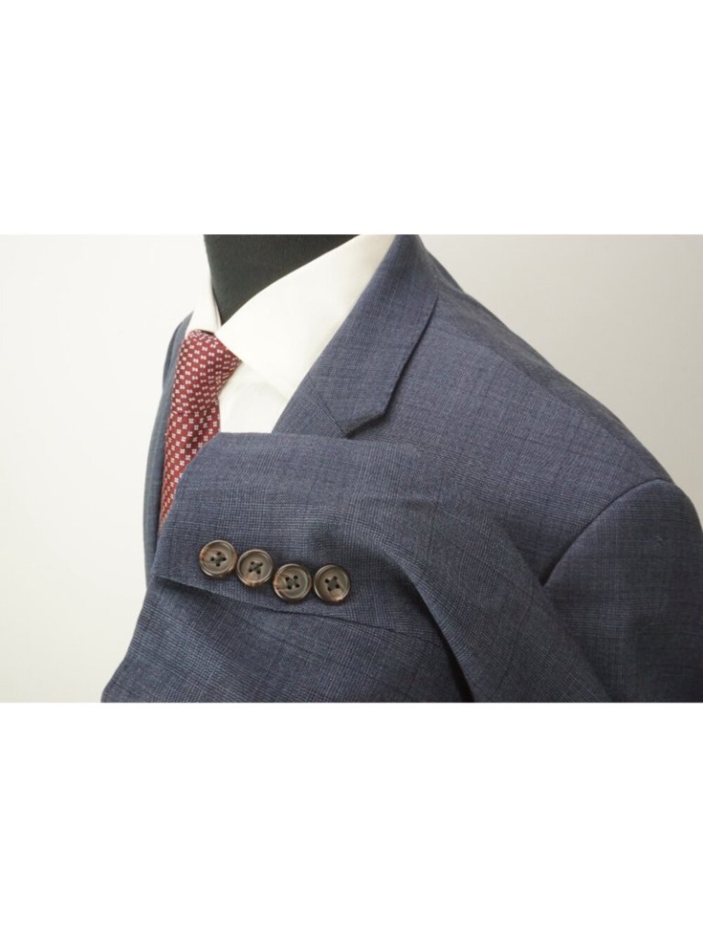 Lauren Ralph Lauren Slim Fit Blue Plaid Wool 3 Pc Suit Jacket Pants Vest Sz 44R - Picture 8 of 12
